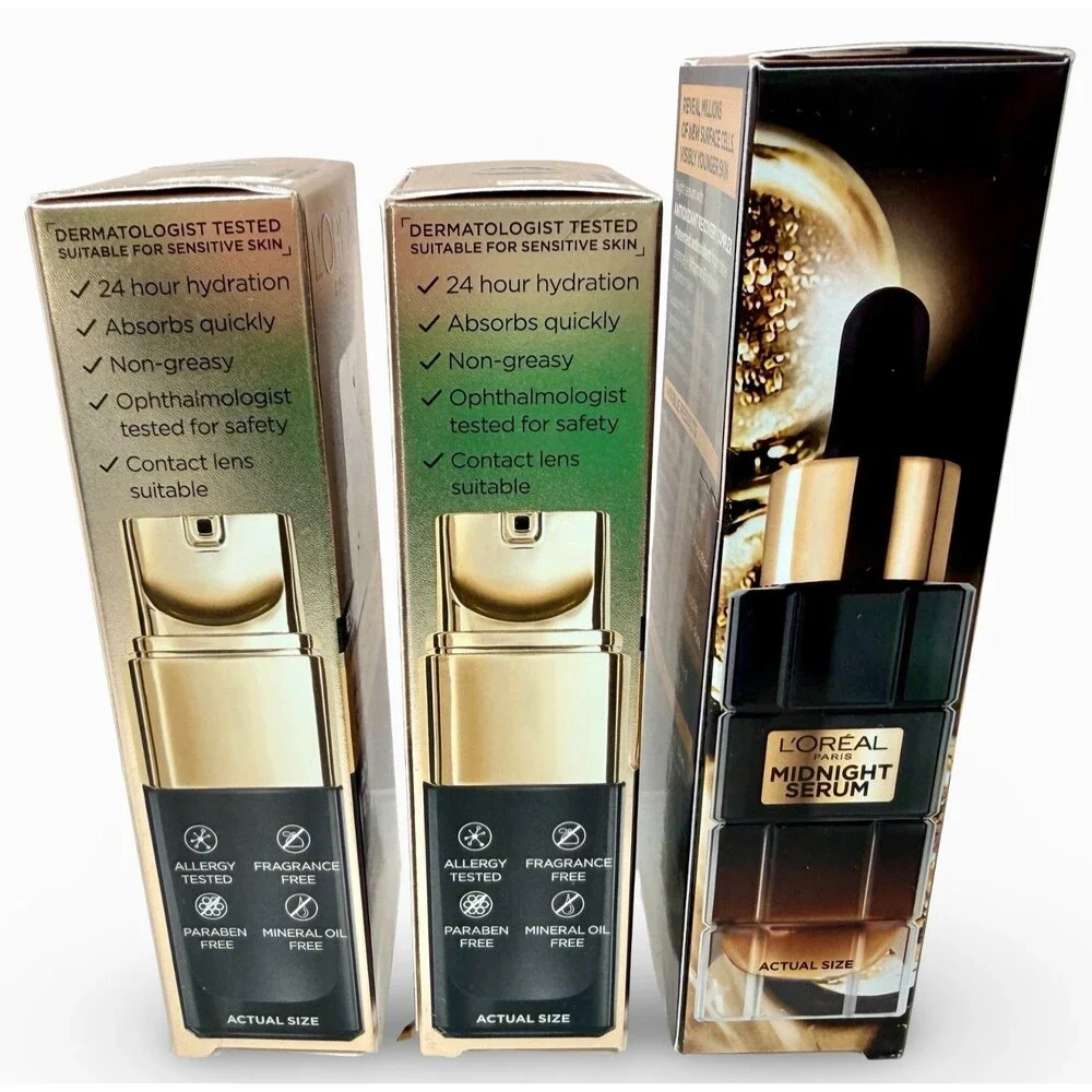 L'Oreal Age Perfect Cell Renewal Set Midnight Serum + 2 Eye Cream - Lot of 3 NEW